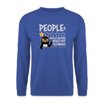 People Absolute Nightmare 1 Stern Review Pinguin - Unisex Pullover - Royalblau - Vorne - Alina (178cm) & Michal (187cm)