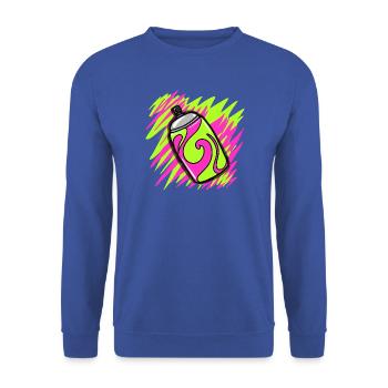 Neon-Graffiti-Spraydosen-Tee - Unisex Pullover - Royalblau - Vorne - Alina (178cm) & Michal (187cm)