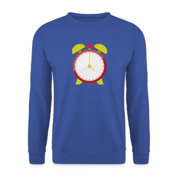 Wecker - Unisex Pullover - Royalblau - Vorne - Alina (178cm) & Michal (187cm)
