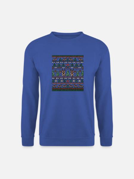 Weihnachts Schäferhund Strickdesign - Unisex Pullover - Royalblau