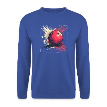 Bowlingkugel - Unisex Pullover - Royalblau - Vorne - Alina (178cm) & Michal (187cm)