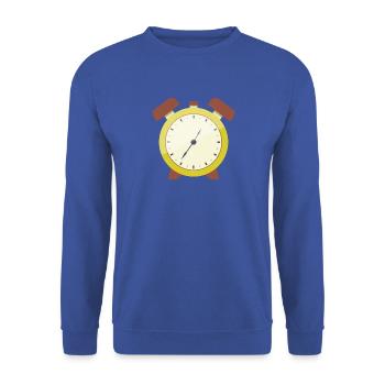 Wecker - Unisex Pullover - Royalblau - Vorne - Alina (178cm) & Michal (187cm)