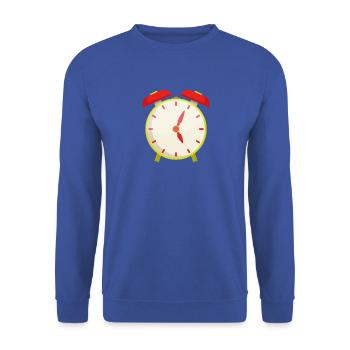 Wecker - Unisex Pullover - Royalblau - Vorne - Alina (178cm) & Michal (187cm)