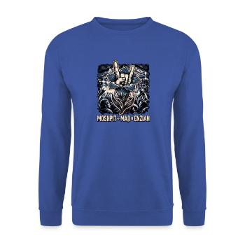 Heavy Metal Enzian - Unisex Pullover - Royalblau - Vorne - Alina (178cm) & Michal (187cm)