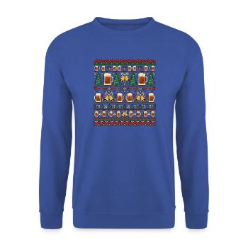 Weihnachten Bier Kneipe - Unisex Pullover - Royalblau - Vorne - Alina (178cm) & Michal (187cm)