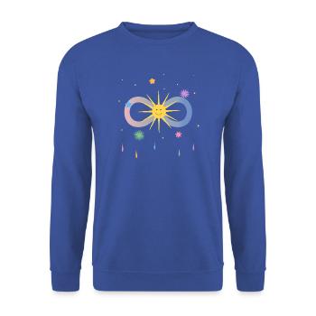 Pure Lebensfreude - Unisex Pullover - Royalblau - Vorne - Alina (178cm) & Michal (187cm)
