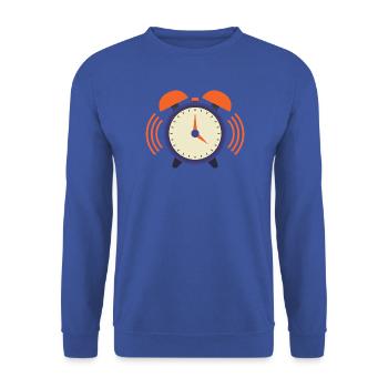 Wecker - Unisex Pullover - Royalblau - Vorne - Alina (178cm) & Michal (187cm)