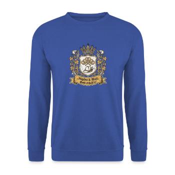Biergarten Wappen Bierzelt - Unisex Pullover - Royalblau - Vorne - Alina (178cm) & Michal (187cm)