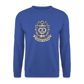 Verankert In Bayern - Unisex Pullover - Royalblau - Vorne - Alina (178cm) & Michal (187cm)