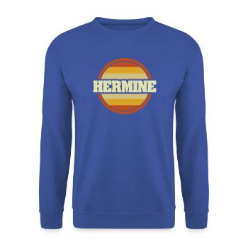 Hermine als Legendaer - Unisex Pullover - Royalblau - Vorne - Alina (178cm) & Michal (187cm)