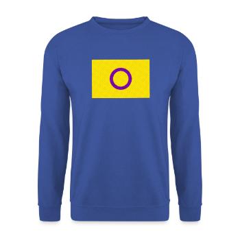 Inter Flagge - Unisex Pullover - Royalblau - Vorne - Alina (178cm) & Michal (187cm)