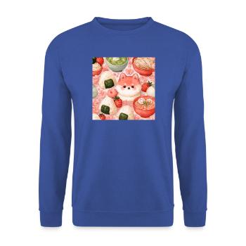Kawaii-Hund und Pastell-Bento - Unisex Pullover - Royalblau - Vorne - Alina (178cm) & Michal (187cm)