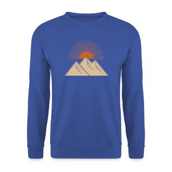 Sonnenaufgang auf den Gipfeln - Unisex Pullover - Royalblau - Vorne - Alina (178cm) & Michal (187cm)