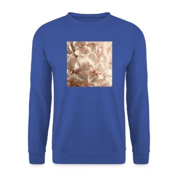 Pastellblütenblätter rosa cremefarben - Unisex Pullover - Royalblau - Vorne - Alina (178cm) & Michal (187cm)