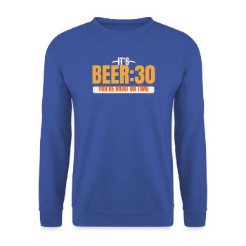 It's Beer Thirty lustiger Bier Spruch Geschenk - Unisex Pullover - Royalblau - Vorne - Alina (178cm) & Michal (187cm)