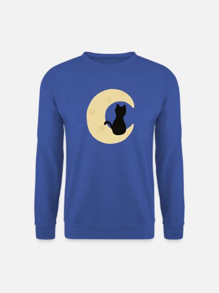 Mondbeschienene Katzensilhouette - Unisex Pullover - Royalblau
