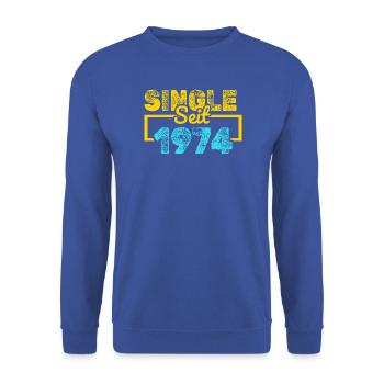 seit 1974 - Unisex Pullover - Royalblau - Vorne - Alina (178cm) & Michal (187cm)