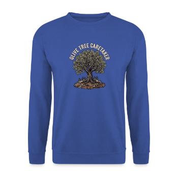 Olivenbaum Pfleger - Unisex Pullover - Royalblau - Vorne - Alina (178cm) & Michal (187cm)