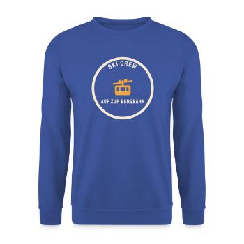 Ski Crew Sesselbahn Badge Skiurlaub Wintersport - Unisex Pullover - Royalblau - Vorne - Alina (178cm) & Michal (187cm)