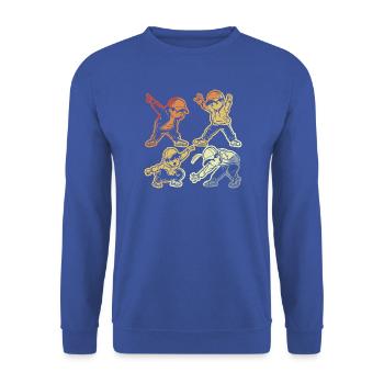Cartoon B-Boy - Unisex Pullover - Royalblau - Vorne - Alina (178cm) & Michal (187cm)