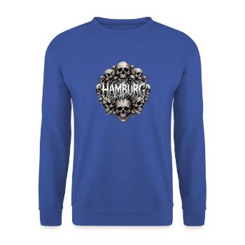 Hamburg Heavy Metal - Unisex Pullover - Royalblau - Vorne - Alina (178cm) & Michal (187cm)