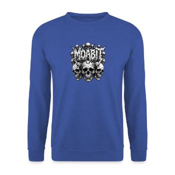 Moabit Berlin Heavy Metal - Unisex Pullover - Royalblau - Vorne - Alina (178cm) & Michal (187cm)