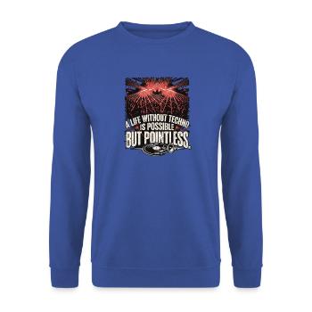 Techno Life - Unisex Pullover - Royalblau - Vorne - Alina (178cm) & Michal (187cm)