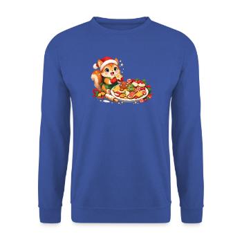 Niedliches Eichhörnchen Mit - Unisex Pullover - Royalblau - Vorne - Alina (178cm) & Michal (187cm)