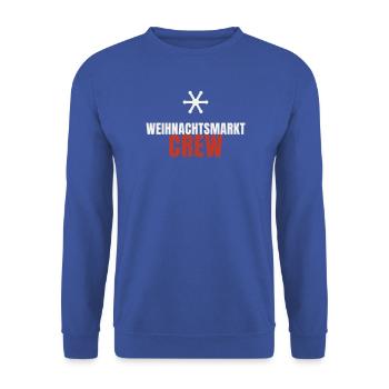 Weihnachtsmarkt Crew Schneeflocke Team Advent - Unisex Pullover - Royalblau - Vorne - Alina (178cm) & Michal (187cm)