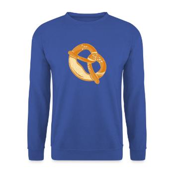 Brezel - Unisex Pullover - Royalblau - Vorne - Alina (178cm) & Michal (187cm)