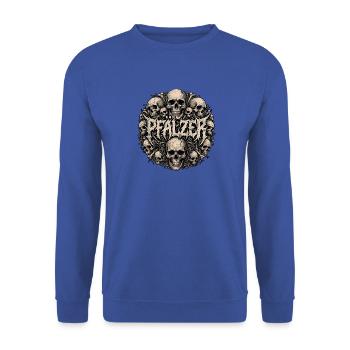Pfälzer Death Metal Schädel - Unisex Pullover - Royalblau - Vorne - Alina (178cm) & Michal (187cm)