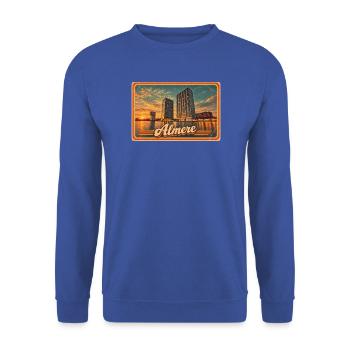 MEINE STADT - Unisex Pullover - Royalblau - Vorne - Alina (178cm) & Michal (187cm)