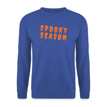 Spooky Season – Pumpkin Orange Typography - Unisex Pullover - Royalblau - Vorne - Alina (178cm) & Michal (187cm)