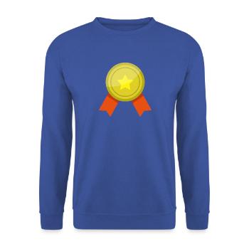 Medaille - Unisex Pullover - Royalblau - Vorne - Alina (178cm) & Michal (187cm)