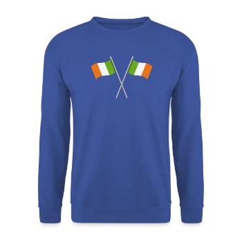 Irische Flagge - Unisex Pullover - Royalblau - Vorne - Alina (178cm) & Michal (187cm)