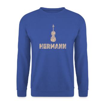 Hermann - Unisex Pullover - Royalblau - Vorne - Alina (178cm) & Michal (187cm)
