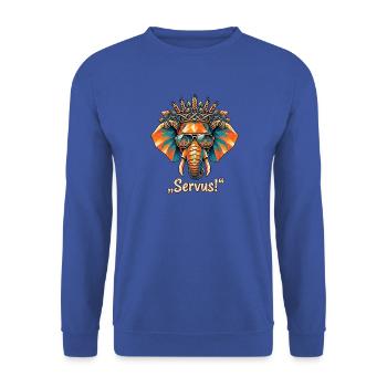 Elefant Bierzelt Hopfenkrone - Unisex Pullover - Royalblau - Vorne - Alina (178cm) & Michal (187cm)