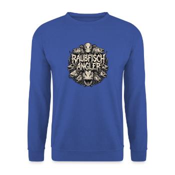 Heavy Metal Raubfischangler - Unisex Pullover - Royalblau - Vorne - Alina (178cm) & Michal (187cm)