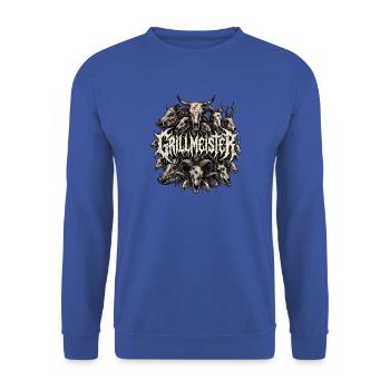 Heavy Metal Grillmeister - Unisex Pullover - Royalblau - Vorne - Alina (178cm) & Michal (187cm)