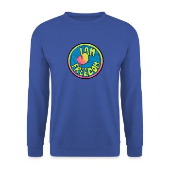 ICH BIN FREIHEIT - Unisex Pullover - Royalblau - Vorne - Alina (178cm) & Michal (187cm)