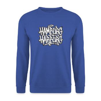 Hamburg Harburg - Unisex Pullover - Royalblau - Vorne - Alina (178cm) & Michal (187cm)