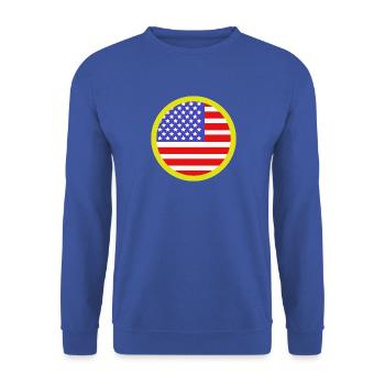 Flagge der Vereinigten Staaten - Unisex Pullover - Royalblau - Vorne - Alina (178cm) & Michal (187cm)