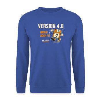 40. Geburtstag Informatiker Version 4.0 - Unisex Pullover - Royalblau - Vorne - Alina (178cm) & Michal (187cm)