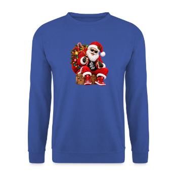 Weihnachtsmann - Unisex Pullover - Royalblau - Vorne - Alina (178cm) & Michal (187cm)
