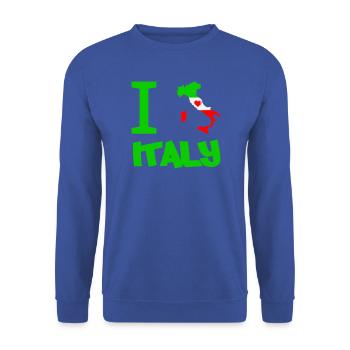 Italien Herzflagge Kunstmotiv - Unisex Pullover - Royalblau - Vorne - Alina (178cm) & Michal (187cm)