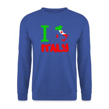 Italien Flagge Herz Motiv - Unisex Pullover - Royalblau - Vorne - Alina (178cm) & Michal (187cm)