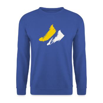 Antrim Grafschaft Flagge - Unisex Pullover - Royalblau - Vorne - Alina (178cm) & Michal (187cm)