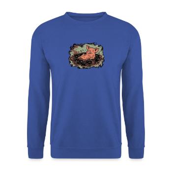 Schwein im Schlamm Landwirt - Unisex Pullover - Royalblau - Vorne - Alina (178cm) & Michal (187cm)