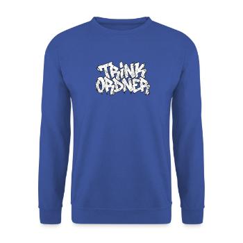 Trink Ordner Graffiti - Unisex Pullover - Royalblau - Vorne - Alina (178cm) & Michal (187cm)