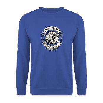 Ackern Auf dem Acker Landwirt - Unisex Pullover - Royalblau - Vorne - Alina (178cm) & Michal (187cm)